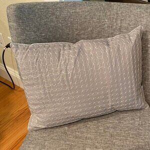 Calvin Klein silver embroidered grey pillow